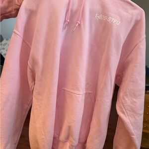 Jac Vanek Pink Hoodie with White Text